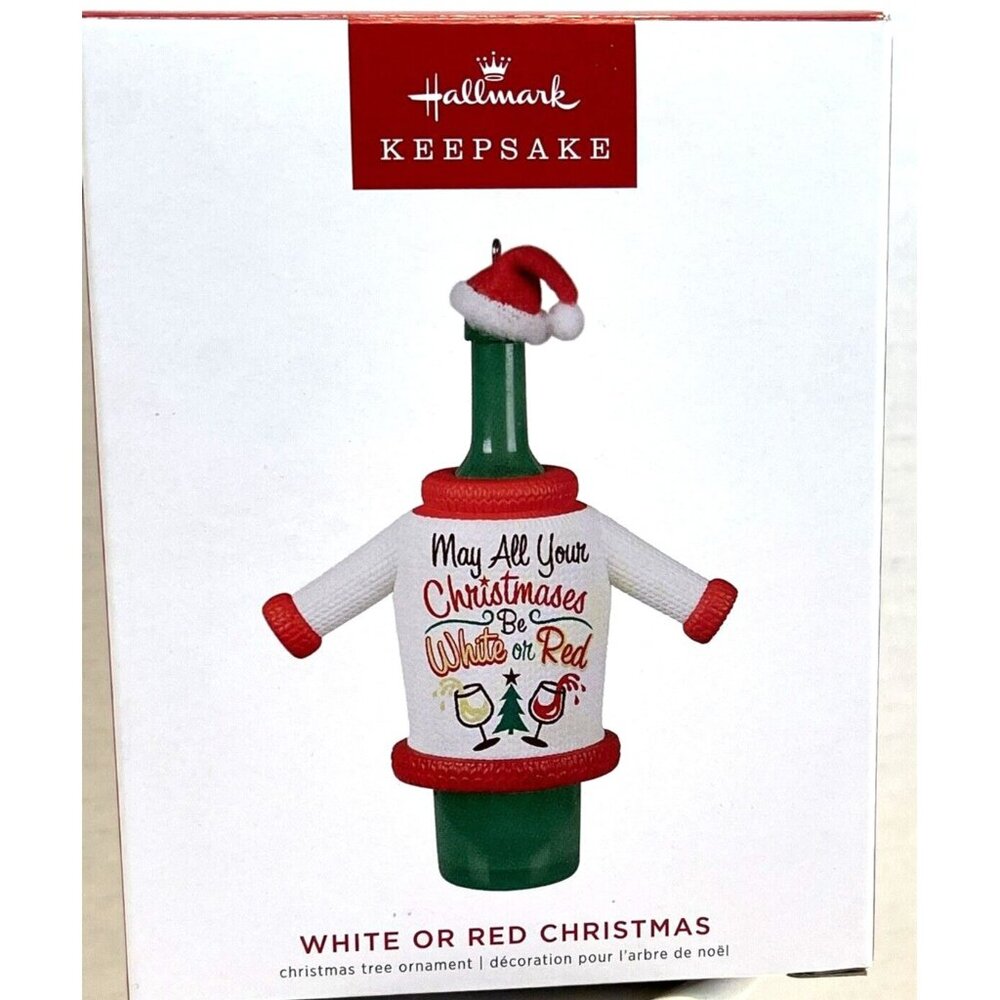 Christmas Holiday Hallmark Keepsake Ornament 2022 White Or Red Wine Bottle Boxed
